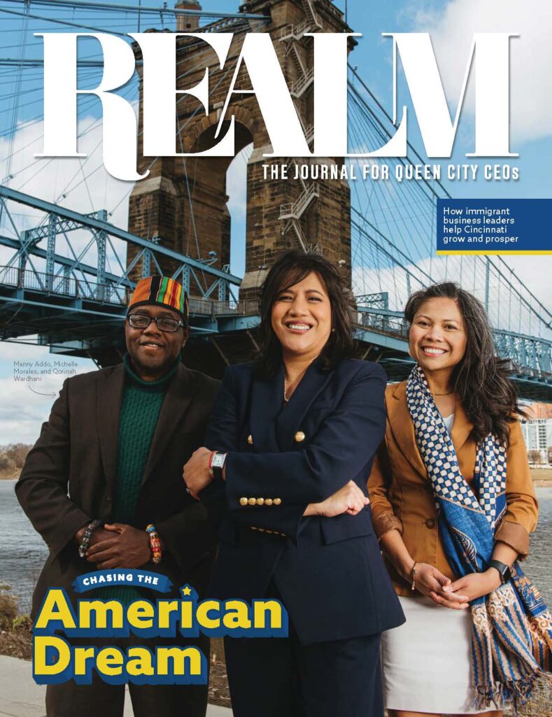 Cover of the Spring Realm Magazine, featuring Michelle Morales of Liona Enterprises.