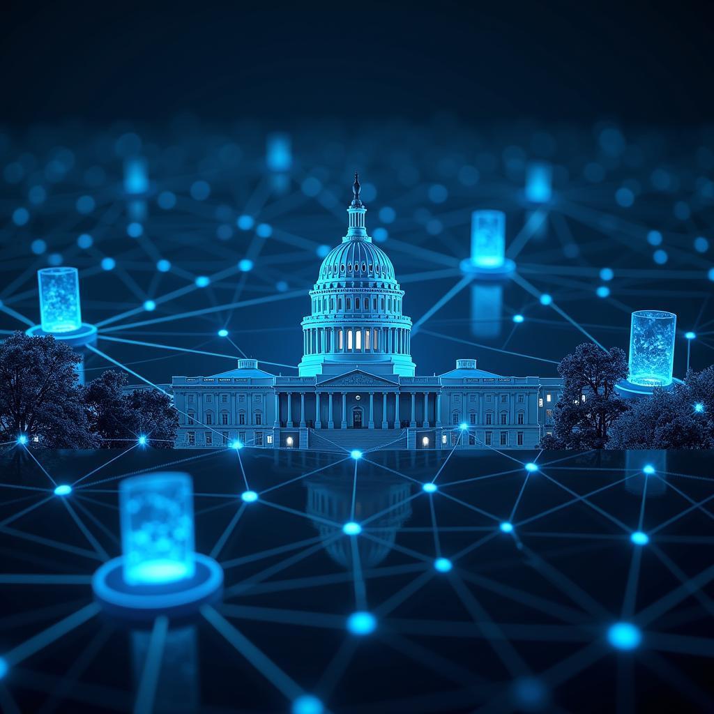 capitol building photo with data links and a blue overlay