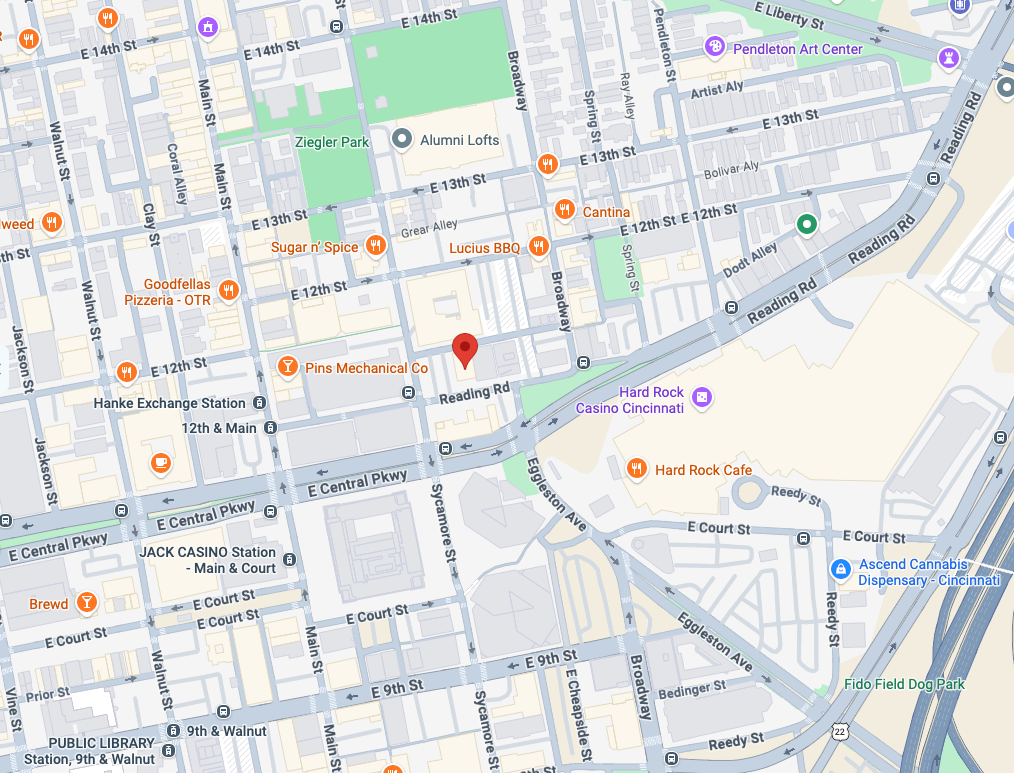 map of cincinnati identifying where Liona enterprises is